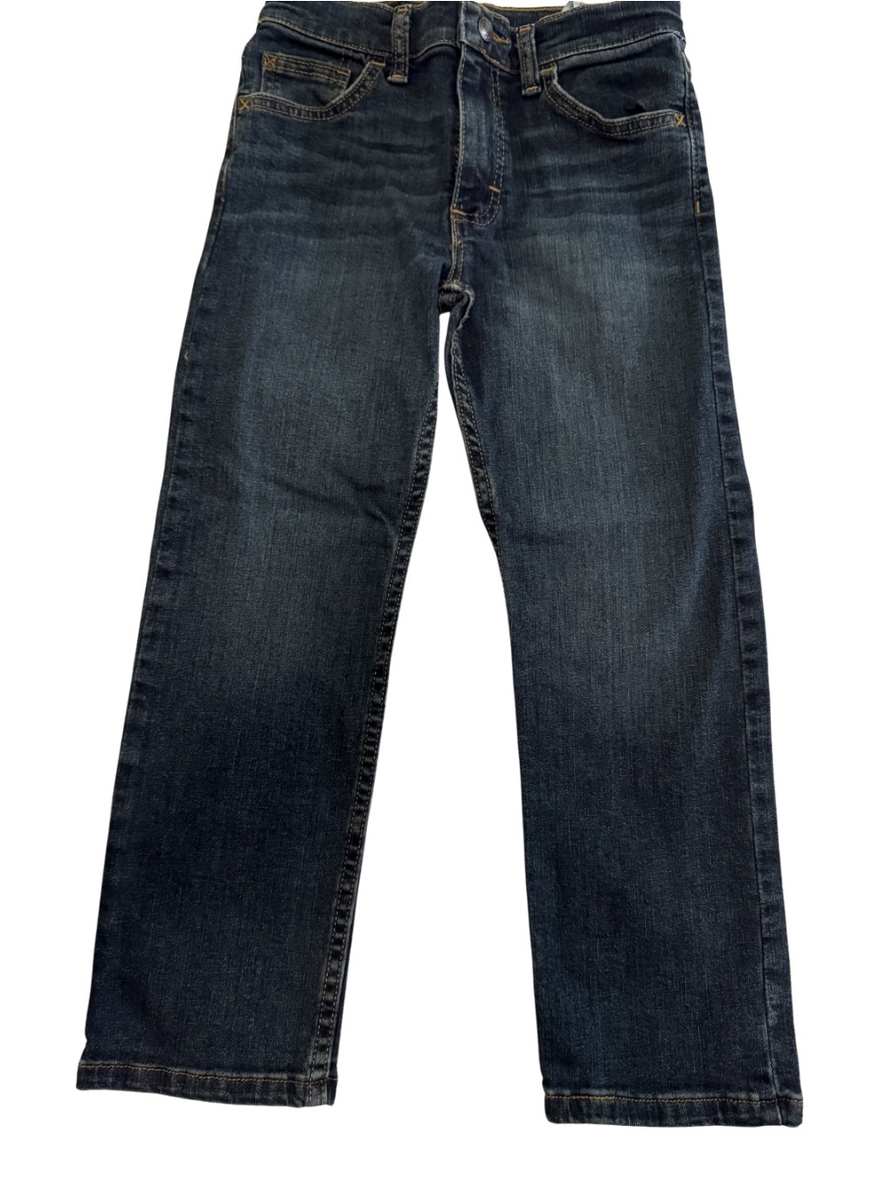 Wrangler Boys Dark Wash Blue Jeans Size 7 Straight Premium Denim